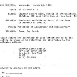 Announcements, 1974-03-20. ...