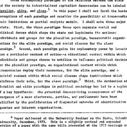 Speaker's paper, 1973-1...