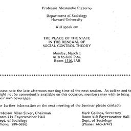 Announcements, 1982-02-14. ...