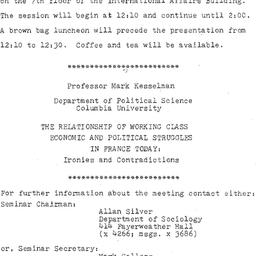 Announcements, 1981-09-30. ...