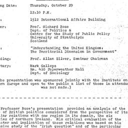 Minutes, 1981-10-29. The St...