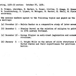 Minutes, 1954-10-27. The St...