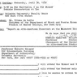 Announcements, 1980-04-30. ...