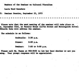 Announcements, 1975-09-16. ...