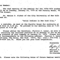Announcements, 1979-01-12. ...