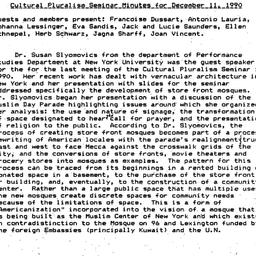 Minutes, 1990-12-11. Cultur...