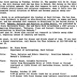 Announcements, 1990-10-23. ...