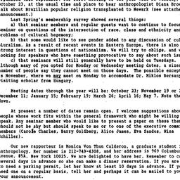 Announcements, 1990-10-23. ...