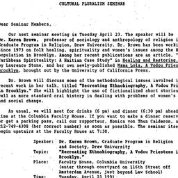 Announcements, 1991-04-23. ...