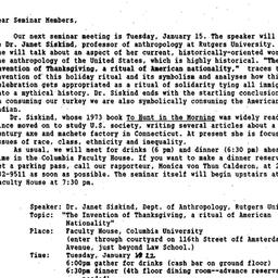 Announcements, 1991-01-15. ...