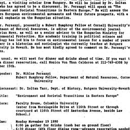 Announcements, 1990-11-19. ...