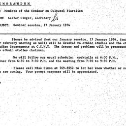 Announcements, 1974-01-03. ...
