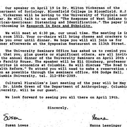 Announcements, 1994-04-19. ...