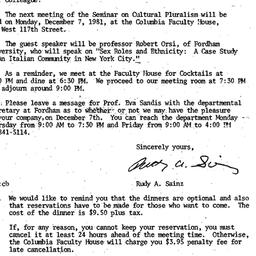 Announcements, 1981-11-21. ...