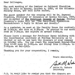 Announcements, 1981-09-13. ...
