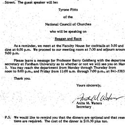 Announcements, 1984-02-22. ...
