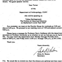 Announcements, 1984-03-25. ...