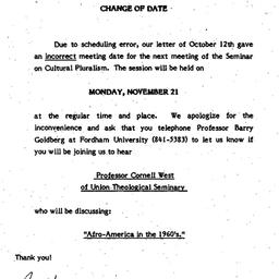 Announcements, 1983-11-21. ...