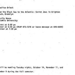 Announcements, 1986-10-14. ...
