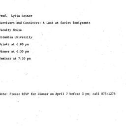 Announcements, 1987-04-07. ...