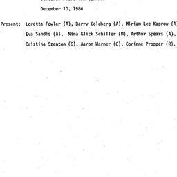 Announcements, 1986-12-10. ...