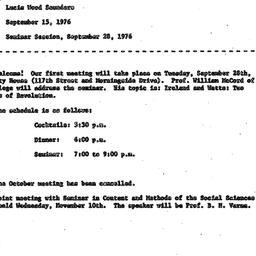 Announcements, 1976-09-15. ...