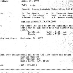 Announcements, 1977-04-26. ...