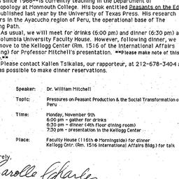 Announcements, 1992-11-09. ...