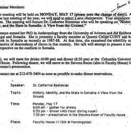 Announcements, 1993-05-17. ...