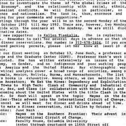 Announcements, 1992-09-13. ...