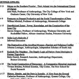 Schedules, Culture, Power, ...