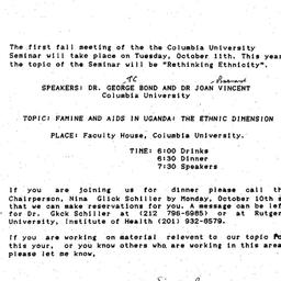 Announcements, 1988-10-11. ...