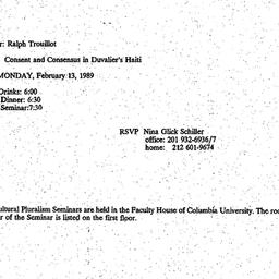 Announcements, 1989-02-13. ...