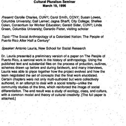 Minutes, 1996-03-19. Cultur...