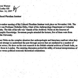 Minutes, 1997-11-14. Cultur...