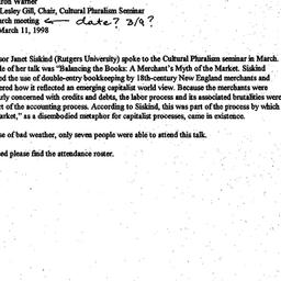 Minutes, 1998-03-09. Cultur...