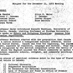 Minutes, 1979-12-11. Cultur...