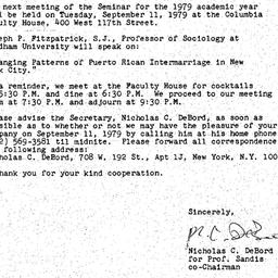 Announcements, 1979-09-04. ...
