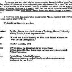 Announcements, 1992-04-13. ...