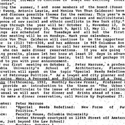 Announcements, 1991-09-13. ...