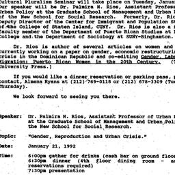 Announcements, 1992-01-21. ...
