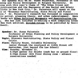 Announcements, 1991-11-12. ...