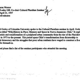 Announcements, 1997-04-23. ...