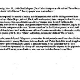 Minutes, 1996-11-13. Cultur...
