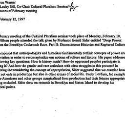 Minutes, 1997-02-12. Cultur...