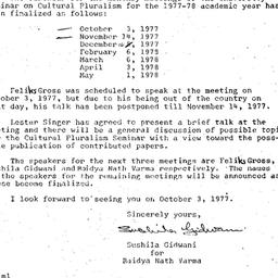 Announcements, 1977-09-15. ...