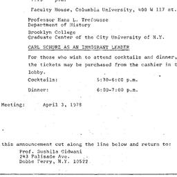 Announcements, 1978-03-06. ...
