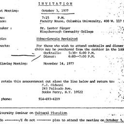 Announcements, 1977-10-03. ...