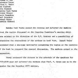Minutes, 1977-10-03. Cultur...