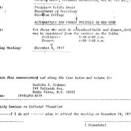 Announcements, 1977-11-14. ...
